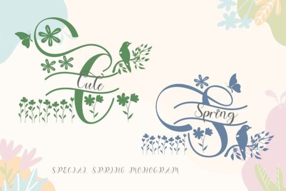 Cute Spring Monogram Font